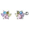 925 Sterling Silver Earrings with Pavé Setting and CZ
