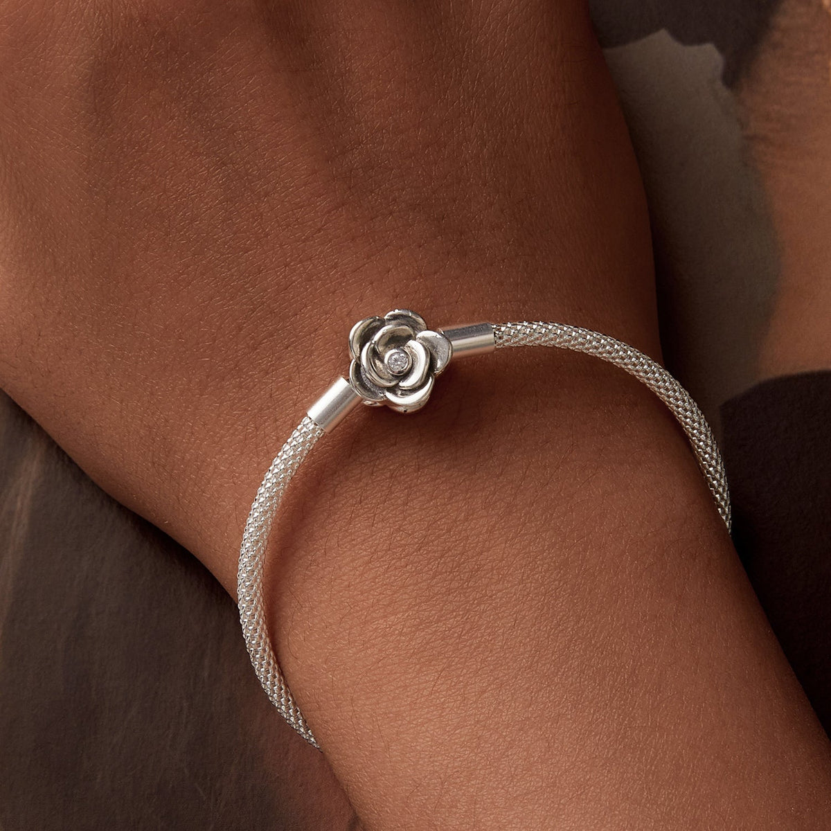 925 Sterling Silver Bracelet with Oxidized Finish and CZ 17.0 cm - imagen 7 de 7
