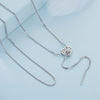 925 Sterling Silver Adjustable Necklace with CZ Pendant for Women