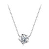925 Sterling Silver Moissanite 0.5 Carat White Gold Plated Necklace for Women