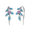 925 Sterling Silver White Gold Plated Enamel Earrings
