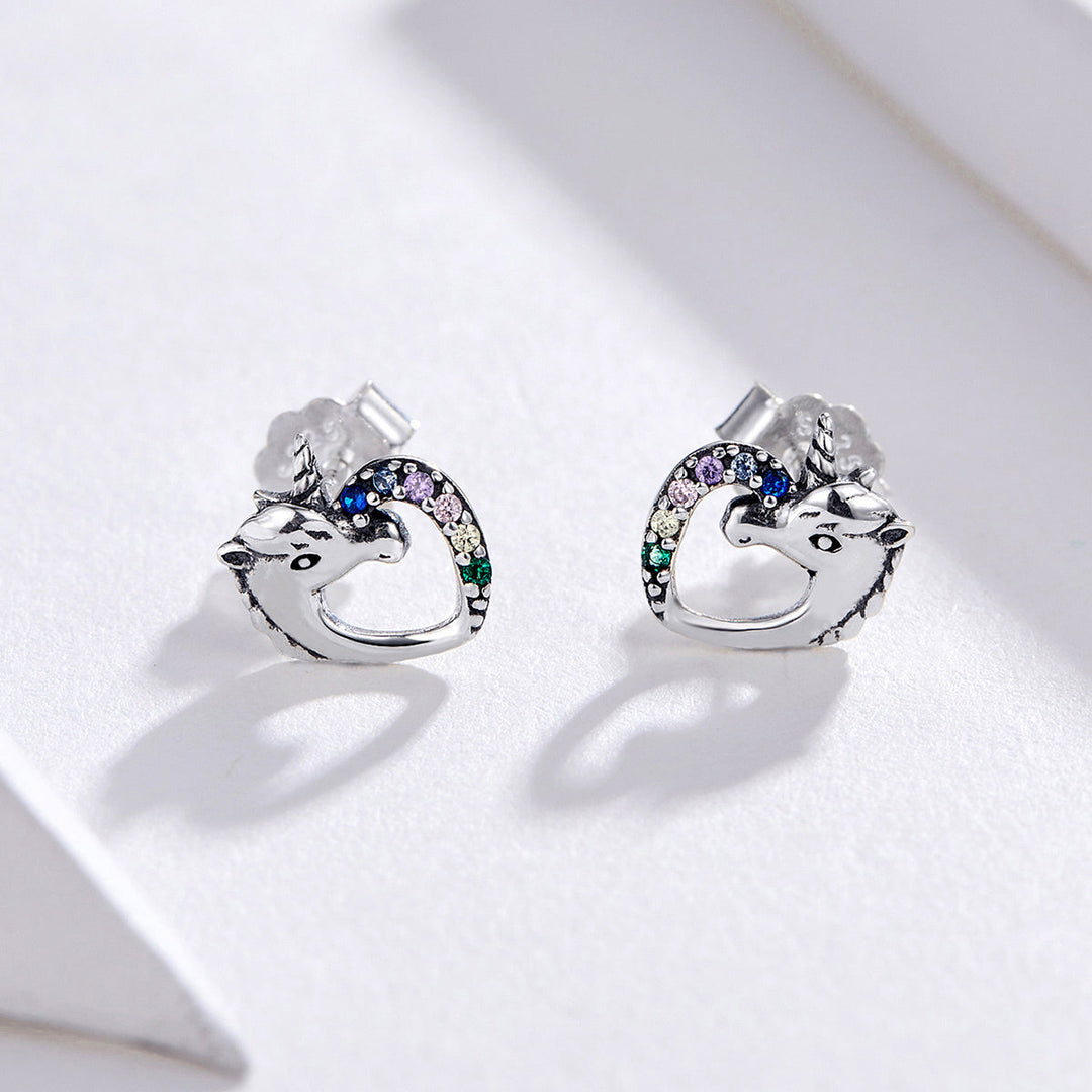 925 Sterling Silver Earrings with Oxidized Finish and Pavé Setting