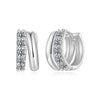 925 Sterling Silver Moissanite 0.06 Carat White Gold Plated Earrings for Women