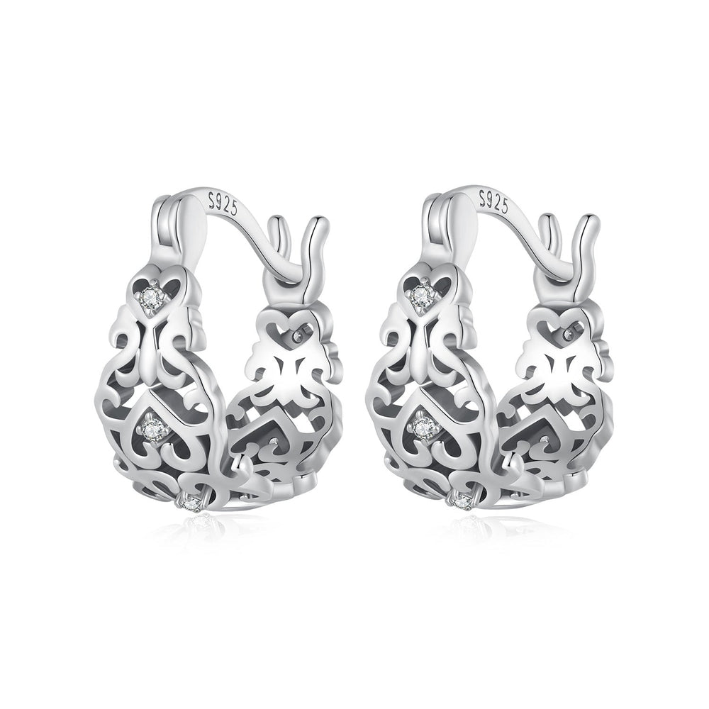 925 Sterling Silver Earrings with Pavé Setting CZ