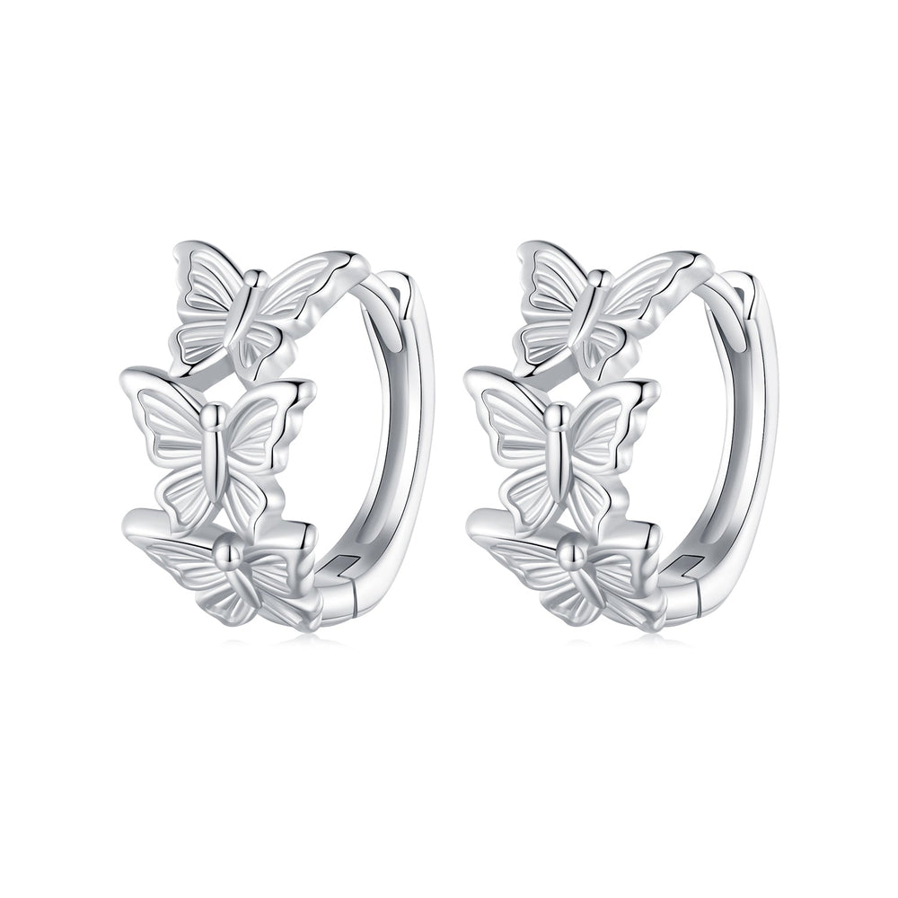 S925 Sterling Silver Earrings with Plated Platinum for Women