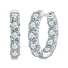 925 Sterling Silver Moissanite Earrings 0.1 Carat White Gold Plated 1.5x0.3cm Women