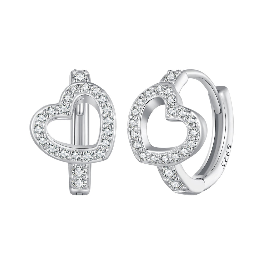925 Sterling Silver Blue Pavé Setting CZ Earrings 12x8mm for Women