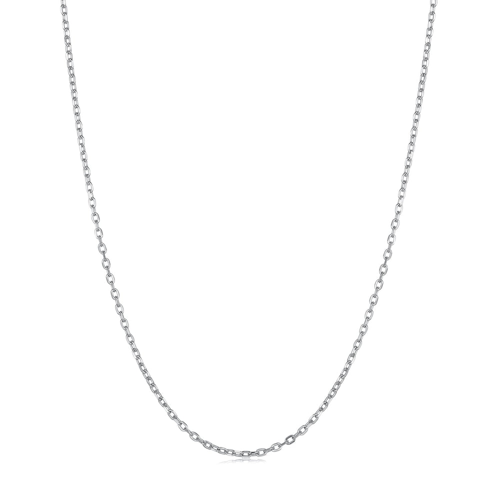 925 Sterling Silver Plated Platinum 45cm + 5cm Necklace for Women