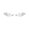 925 Sterling Silver & Brass White Gold Plated Earrings with CZ for Women