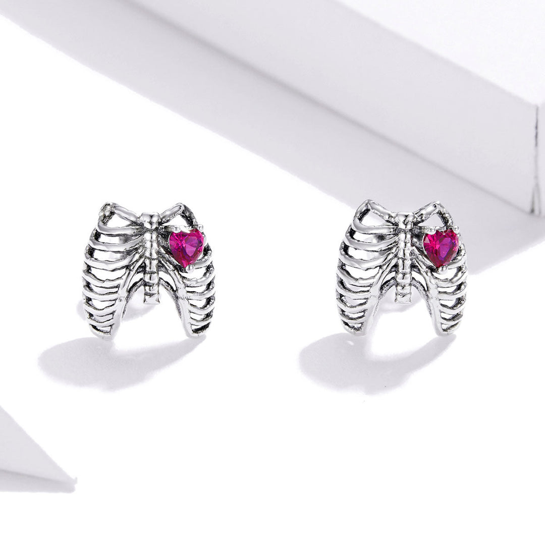 925 Sterling Silver Oxidized Pavé Setting CZ Earrings - 1x1cm for Women