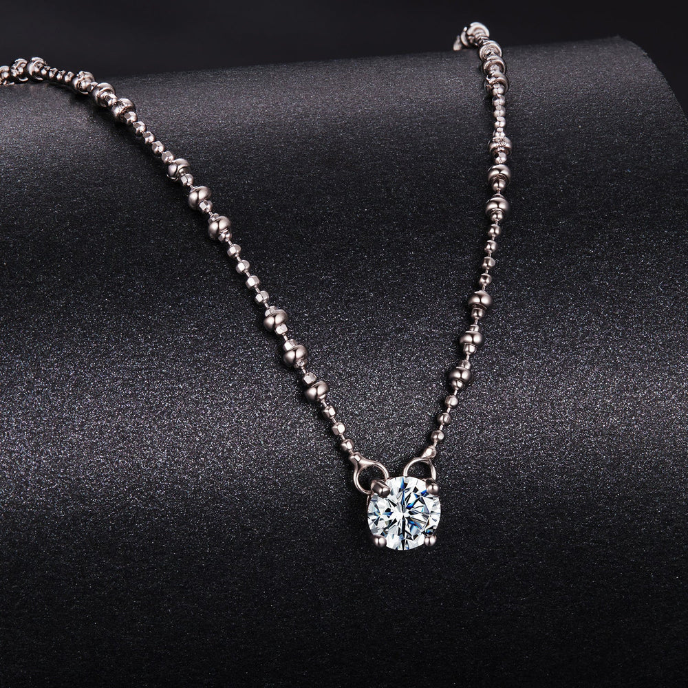 925 Sterling Silver 0.5 Carat Moissanite Necklace for Women