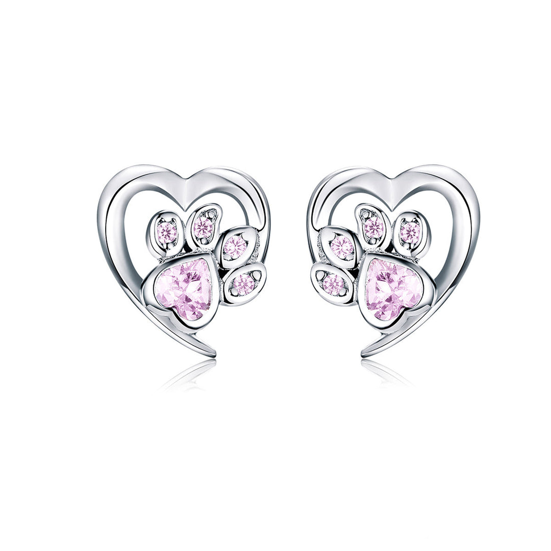 925 Sterling Silver Earrings with Pavé Setting CZ, 0.9cm for Women