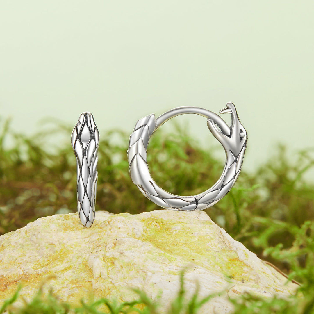 925 Sterling Silver Earrings for Women, Oxidized Silver, 1.4x0.35 cm