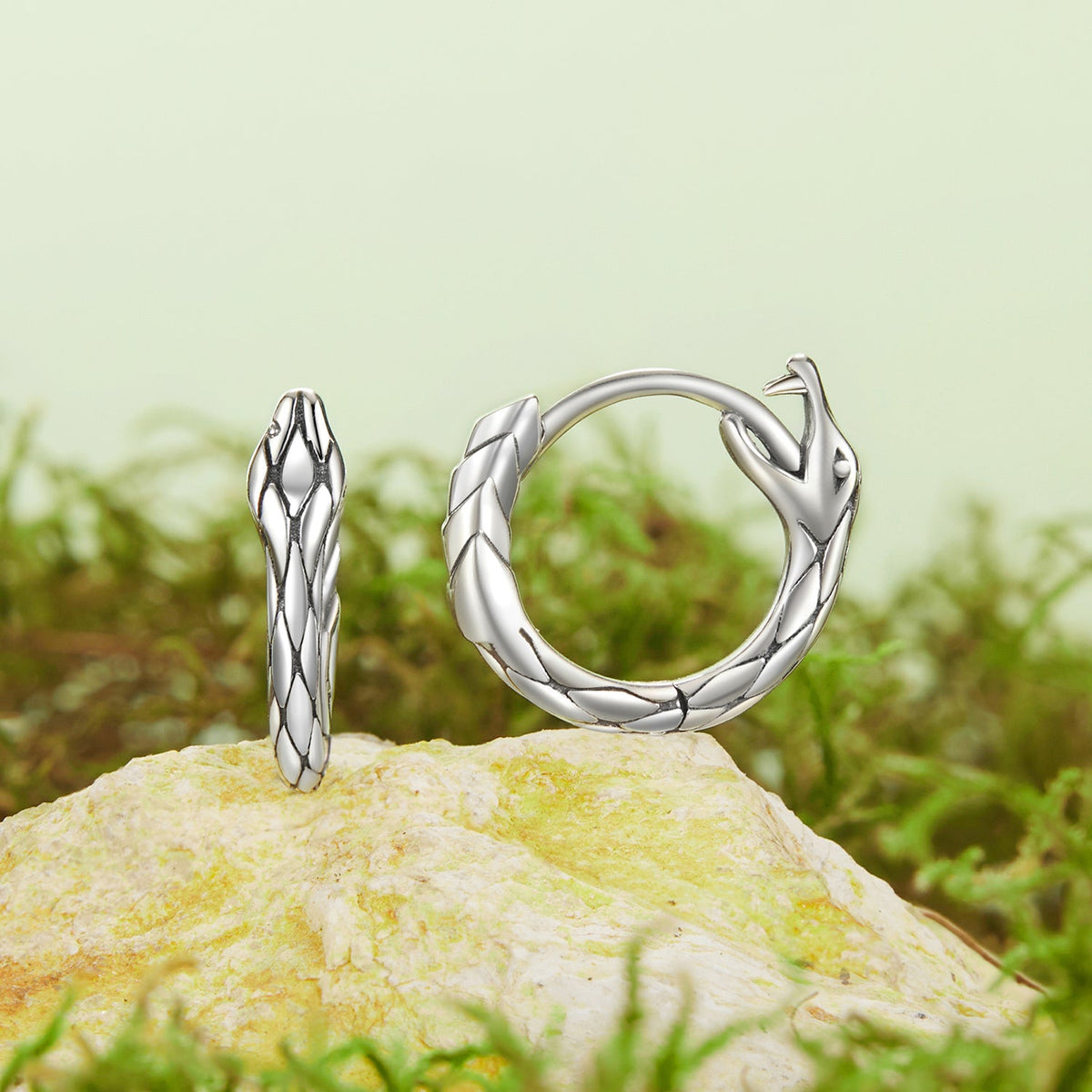 925 Sterling Silver Earrings for Women, Oxidized Silver, 1.4x0.35 cm - imagen 2 de 7