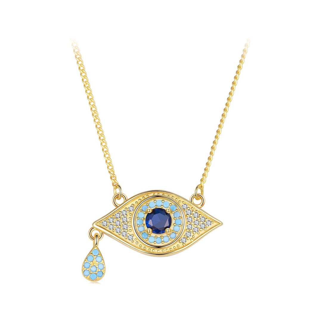 925 Sterling Silver Pavé CZ Pendant Necklace for Women - 40+5cm Length, 2x1cm Pendant