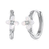 925 Sterling Silver Earrings with Pavé Setting CZ and High-Quality Nacre for Women