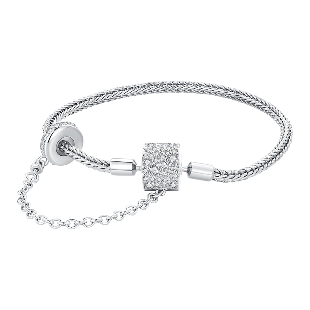 925 Sterling Silver Bracelet 17cm with Pavé Setting CZ for Women