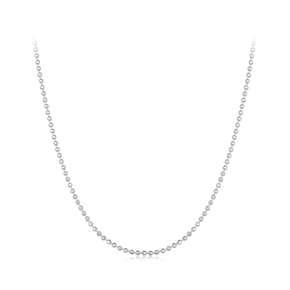 925 Sterling Silver Plated Platinum Necklace 400+50mm for Women