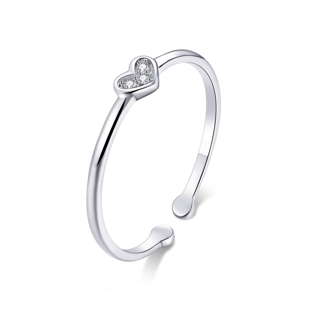 925 Sterling Silver Plated Platinum Pavé Setting CZ Ring