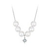 925 Sterling Silver Moissanite & Quality Shell Pearl Adjustable Necklace for Women