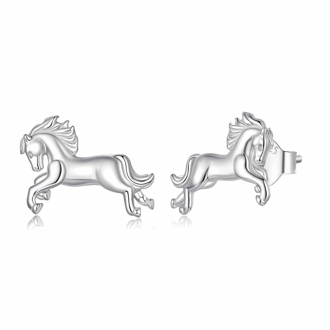 925 Sterling Silver Earrings 0.9*1.3cm with White Gold Plating for Women