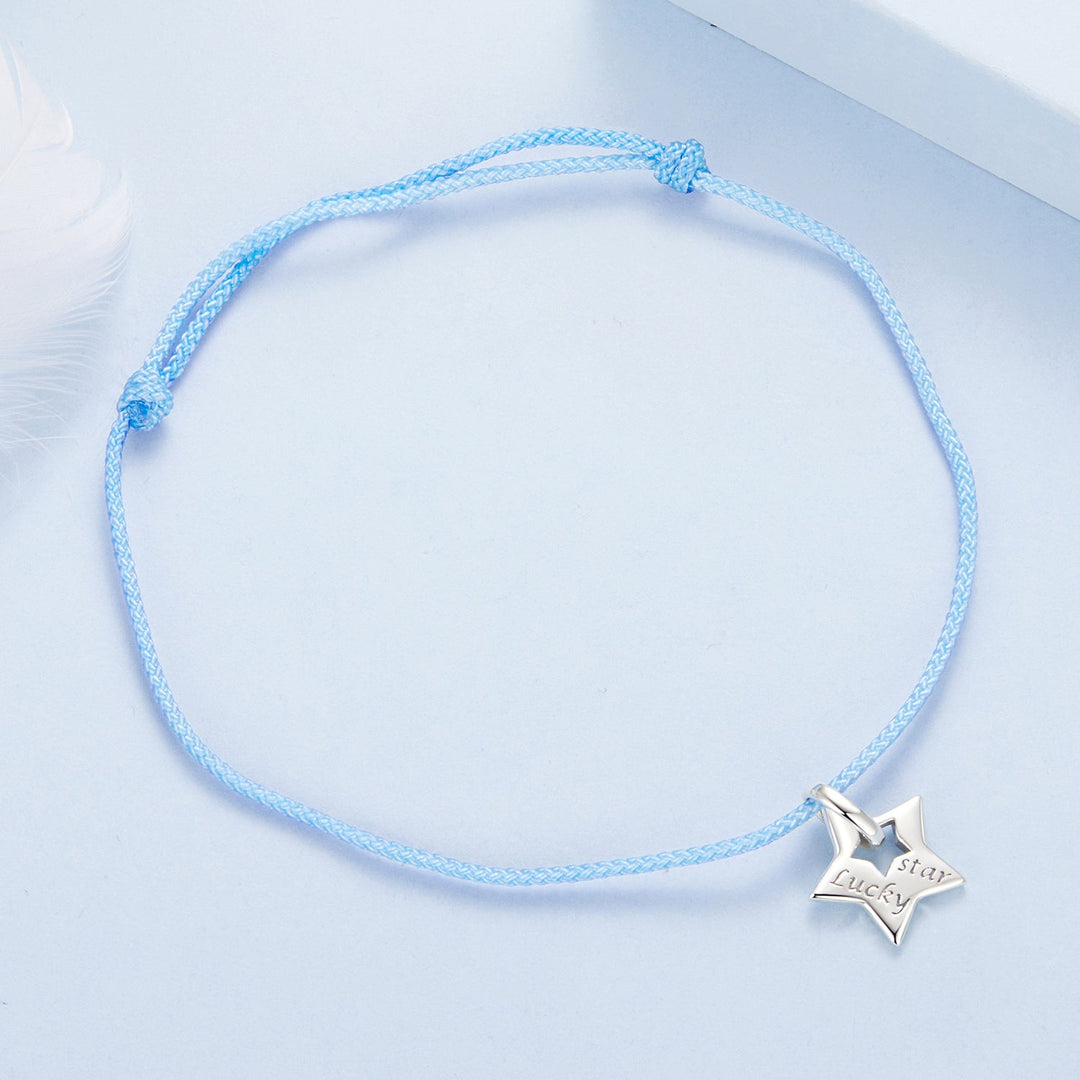 925 Sterling Silver Adjustable Cotton Rope Bracelet for Women