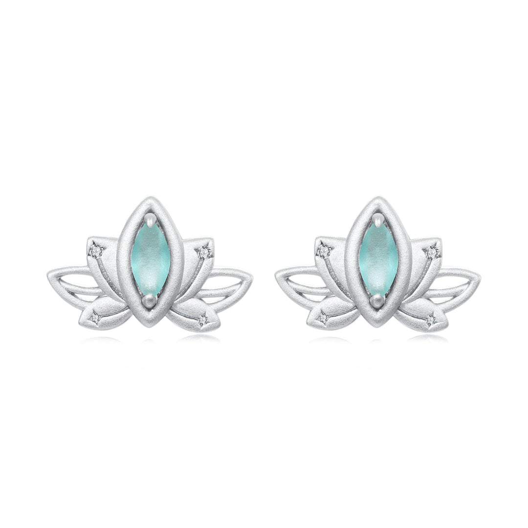 925 Sterling Silver Earrings with Pavé CZ and White Gold Plating, Size 0.9*1.3 cm for Women