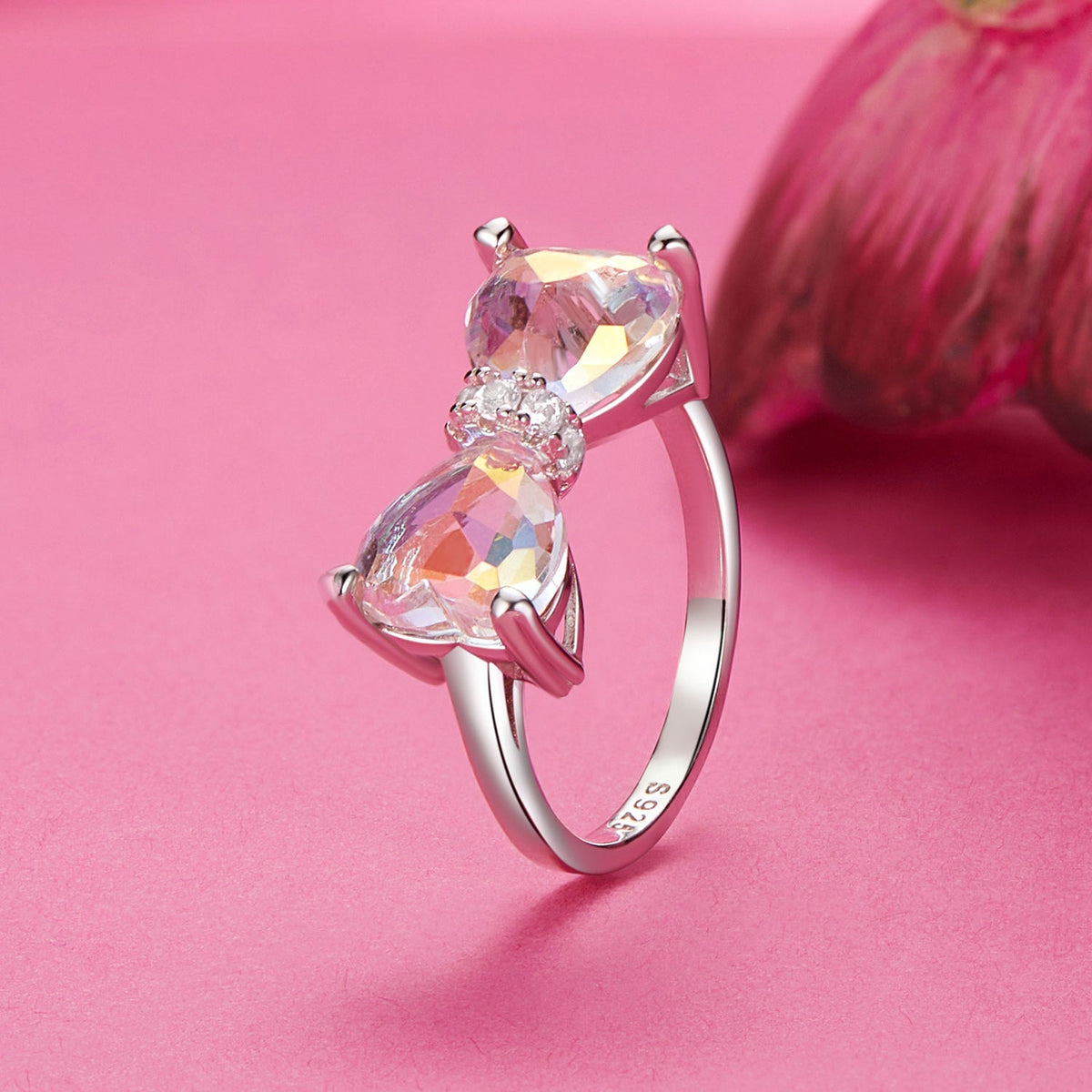 Anillo de plata de ley 925 con pavé de circonitas para mujer, talla 6.0