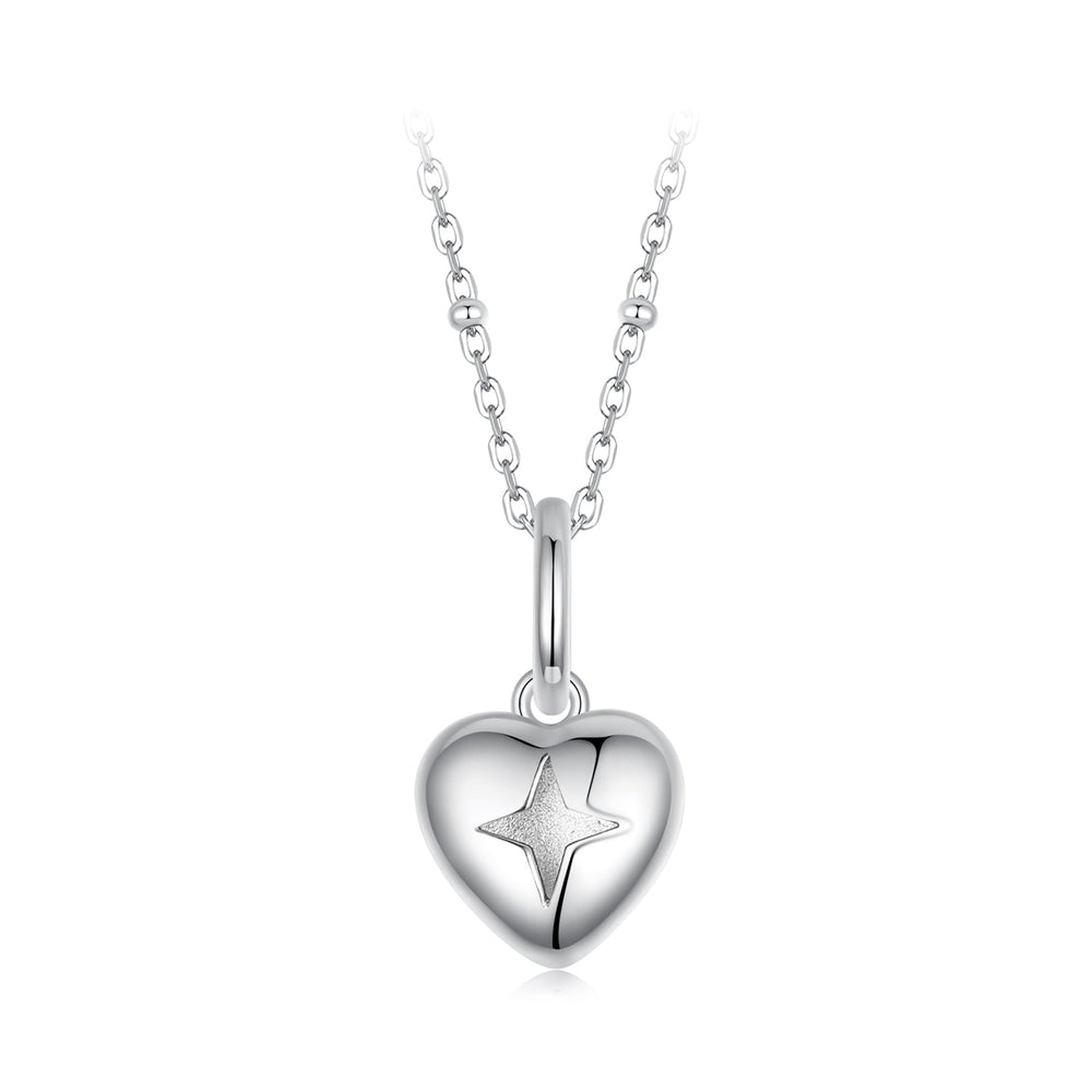 925 Sterling Silver Plated White Gold Necklace 40+5cm with 1.8*1.0cm Pendant for Women
