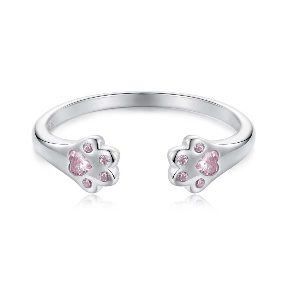 925 Sterling Silver White Gold Plated Pavé Setting CZ Ring