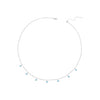 925 Sterling Silver Necklace with Synthetic Turquoise in White Gold, Adjustable 450mm for Women