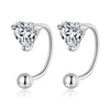 925 Sterling Silver Earrings with Pavé Set CZ, Plated Platinum, 1.4*0.6cm - For Women