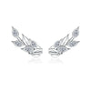 925 Sterling Silver Earrings with CZ in Pavé Setting, 1.4*0.5cm for Women