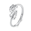 925 Sterling Silver Oxidized Leaf Ring for Women