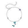925 Sterling Silver Enamel Pavé CZ White Gold Bracelet for Women 15+6cm