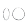 925 Sterling Silver Earrings for Women - White Gold Plated, 2.3x0.2 cm