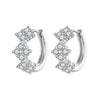 925 Sterling Silver Earrings with Pavé Setting CZ - 1.2*0.65cm, White Gold Plated for Women