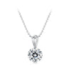 925 Sterling Silver Moissanite Necklace 40+5cm with White Gold Plating for Women
