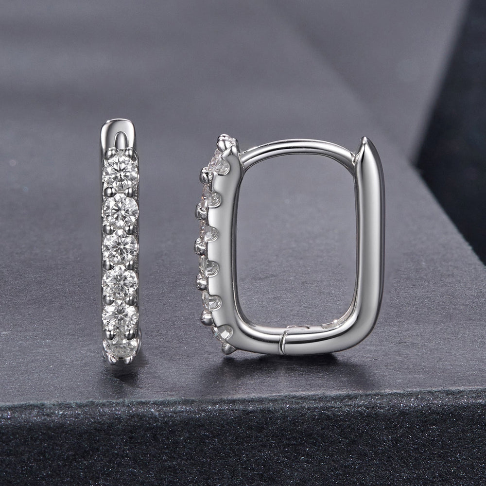 925 Sterling Silver Moissanite Earrings 1.4cm for Women
