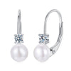 925 Sterling Silver & Moissanite 0.30 Carat Earring with Freshwater Pearl for Women