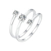 925 Sterling Silver White Gold Plated CZ Ring for Women