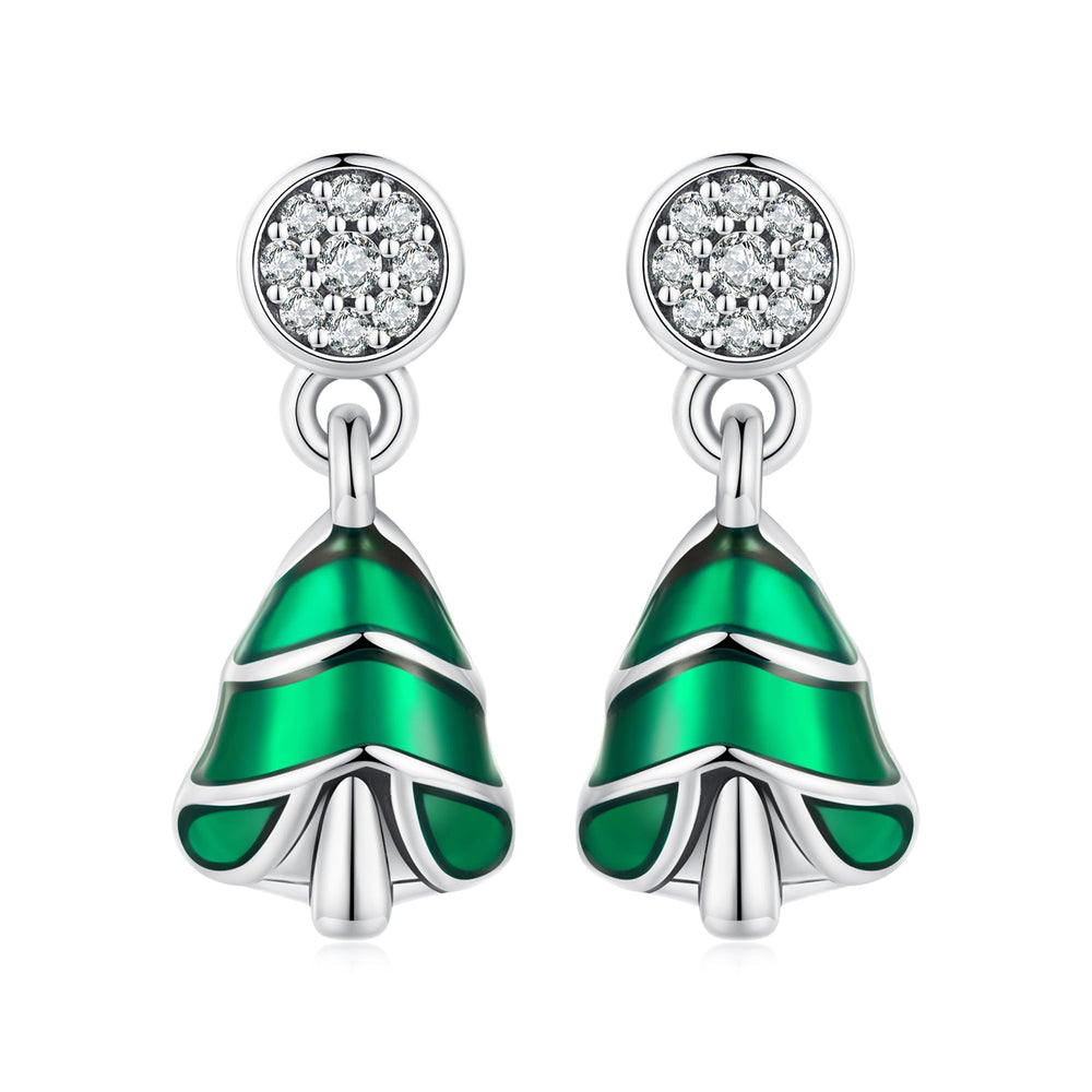 925 Sterling Silver Earrings with Enamel and Pavé Set CZ in Oxidized Silver