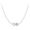 925 Sterling Silver Moissanite & Freshwater Pearl White Gold Necklace 45cm for Women