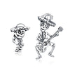 S925 Oxidized Silver Earrings Size 1.5*1cm, 2.4*1.3cm for Women
