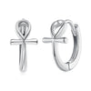 925 Sterling Silver Oxidized Silver Earrings 1.2x0.6cm for Women