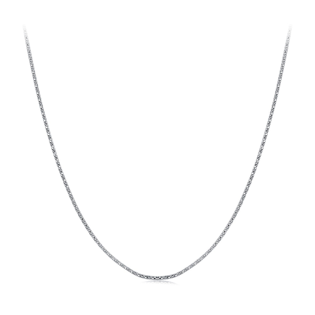 925 Sterling Silver White Gold Plated 40+5cm Necklace for Women