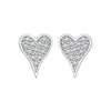 925 Sterling Silver White Gold Plated Pavé CZ Earrings
