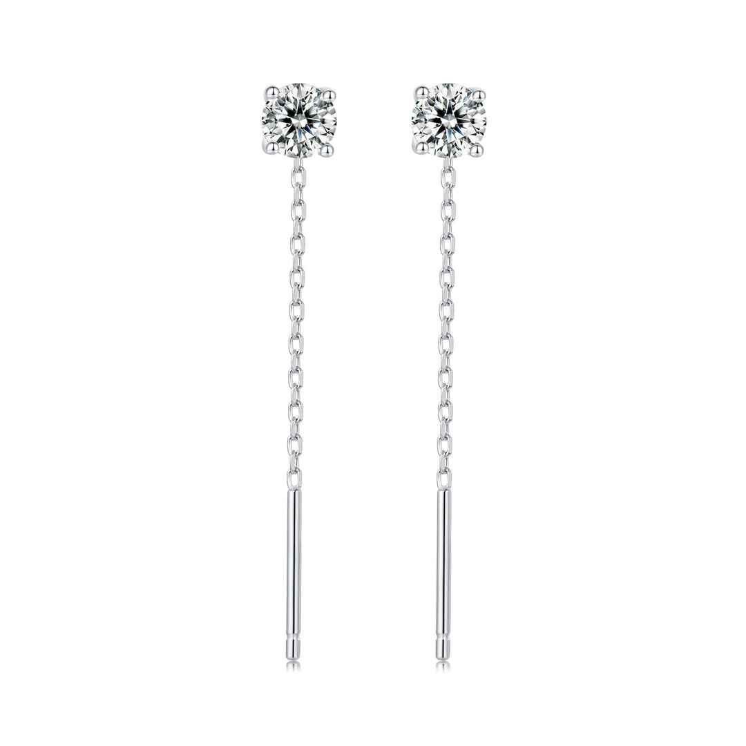 925 Sterling Silver 4.0 Carat Moissanite Earrings for Women