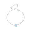 925 Sterling Silver White Gold Plated Bracelet with Enamel Process