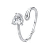 925 Sterling Silver Ring with Pavé Setting CZ, 0.6 cm Width, Style E for Women